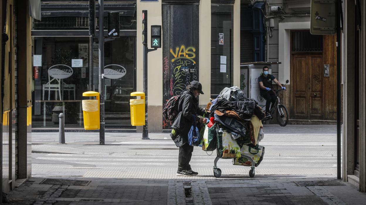 Imagen tomada este jueves en el centro de Valencia