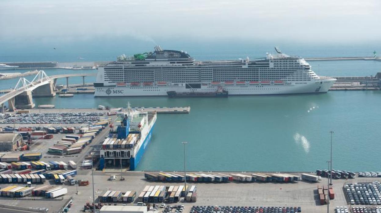 Una vista de la terminal de cruceros del Puerto de Barcelona, a mediados de marzo