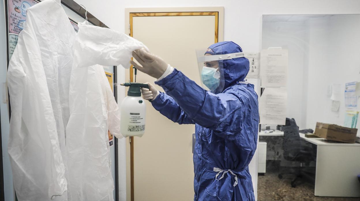 Material sanitario en un centro de salud