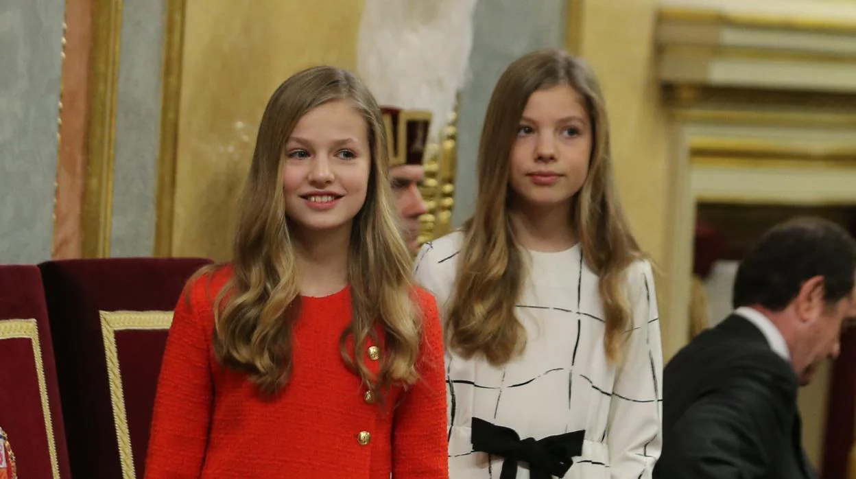 La Princesa Leonor y la Infanta Sofía, el pasado febrero en la apertura de la Legislatura