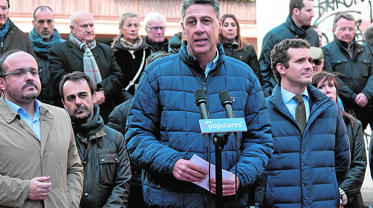 Xavier García Albiol, en un mitin en Badalona, en 2019