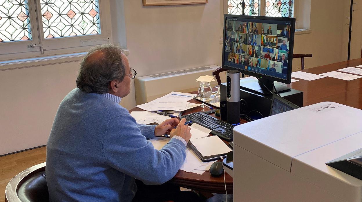 Torra, durante una videoconferencia