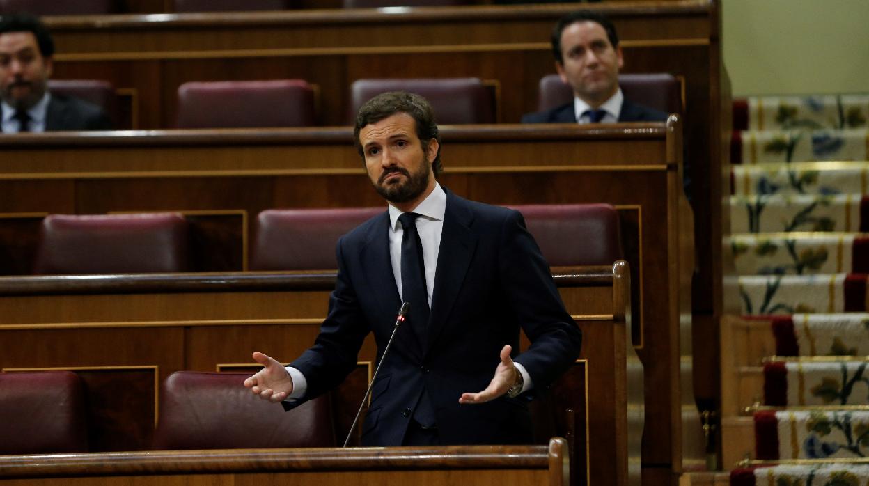 Pablo Casado, ayer en el Congreso