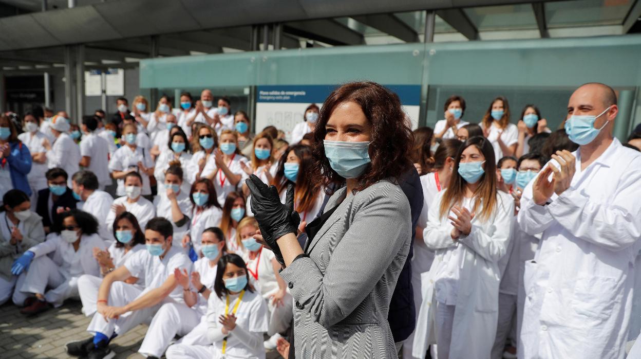 Isabel Díaz Ayuso, hoy en la clausura del hospital de Ifema