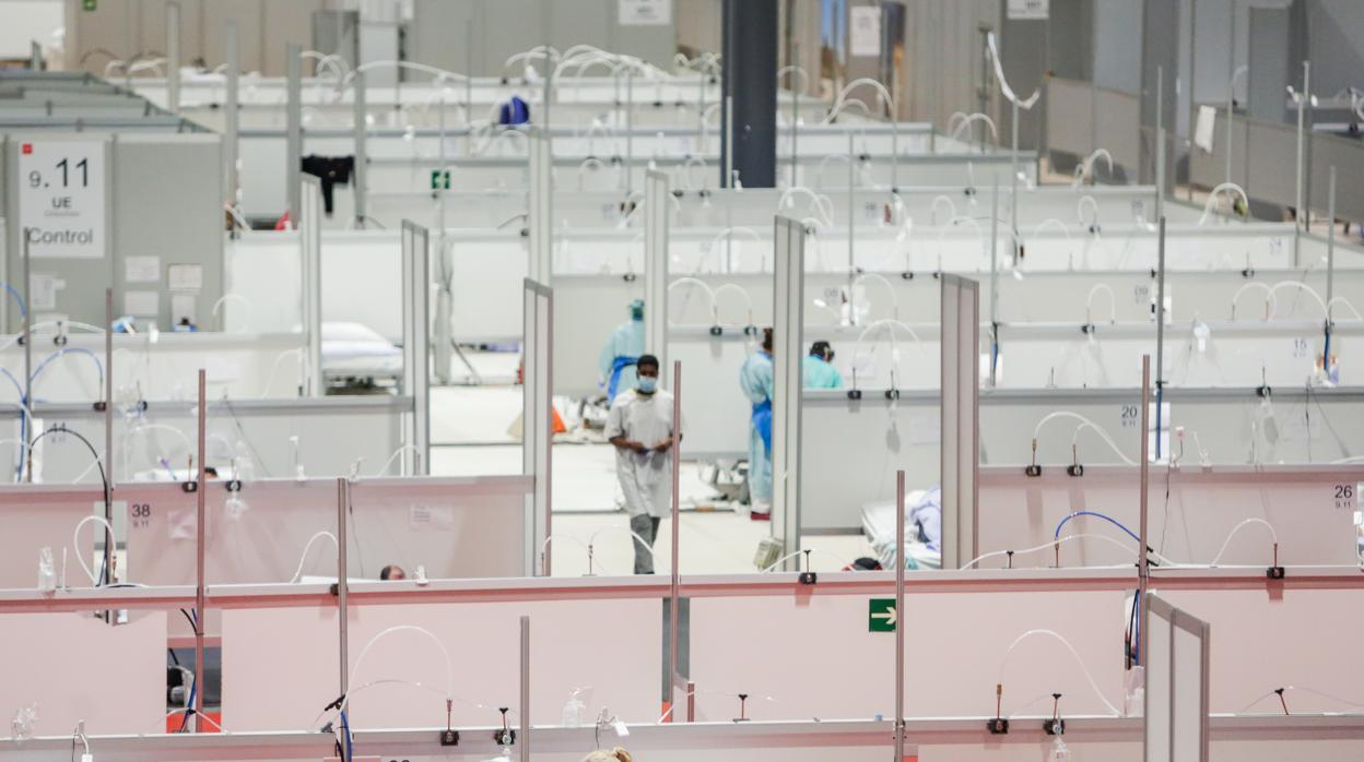 El interior del hospital de campaña de Ifema, el pasado 31 de marzo