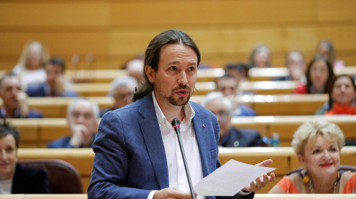 El vicepresidente segundo del Gobierno, Pablo Iglesias, en una imagen de archivo en el Senado