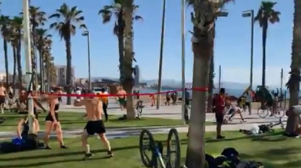 La playa de la Barceloneta, en ese vídeo viral