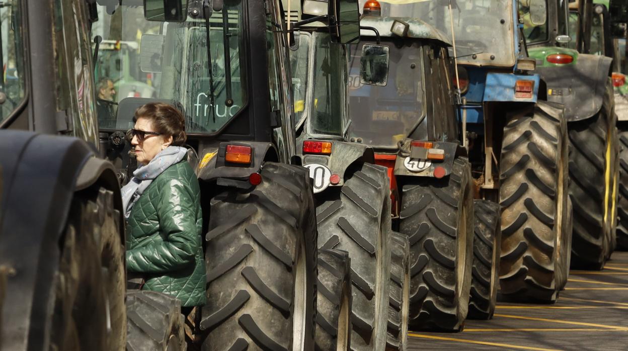 Imagen de la tractorada que tuvo lugar en Zaragoza escasos días antes de que se decretara el estado de alarma por el coronavirus