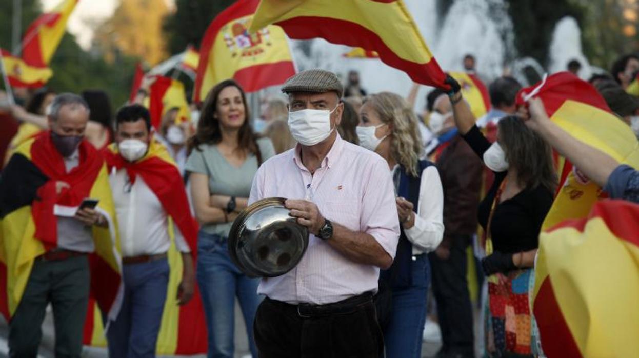 Manifestación contra el Gobierno celebrada este lunes en Sevilla