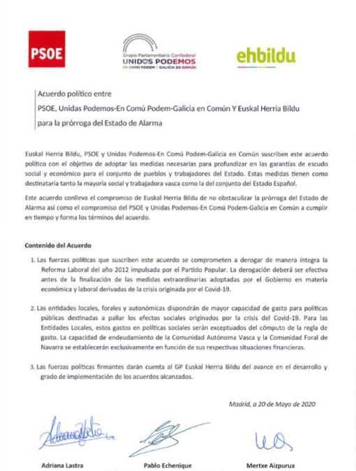 Sánchez oculta a Arrimadas un pacto con Bildu para derogar la reforma laboral