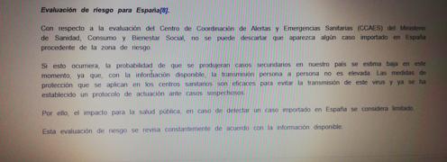 Detalle del informe emitido por el Departamento de Seguridad Nacional el mismo día que Cavadas alertó de la peligrosidad del coronavirus