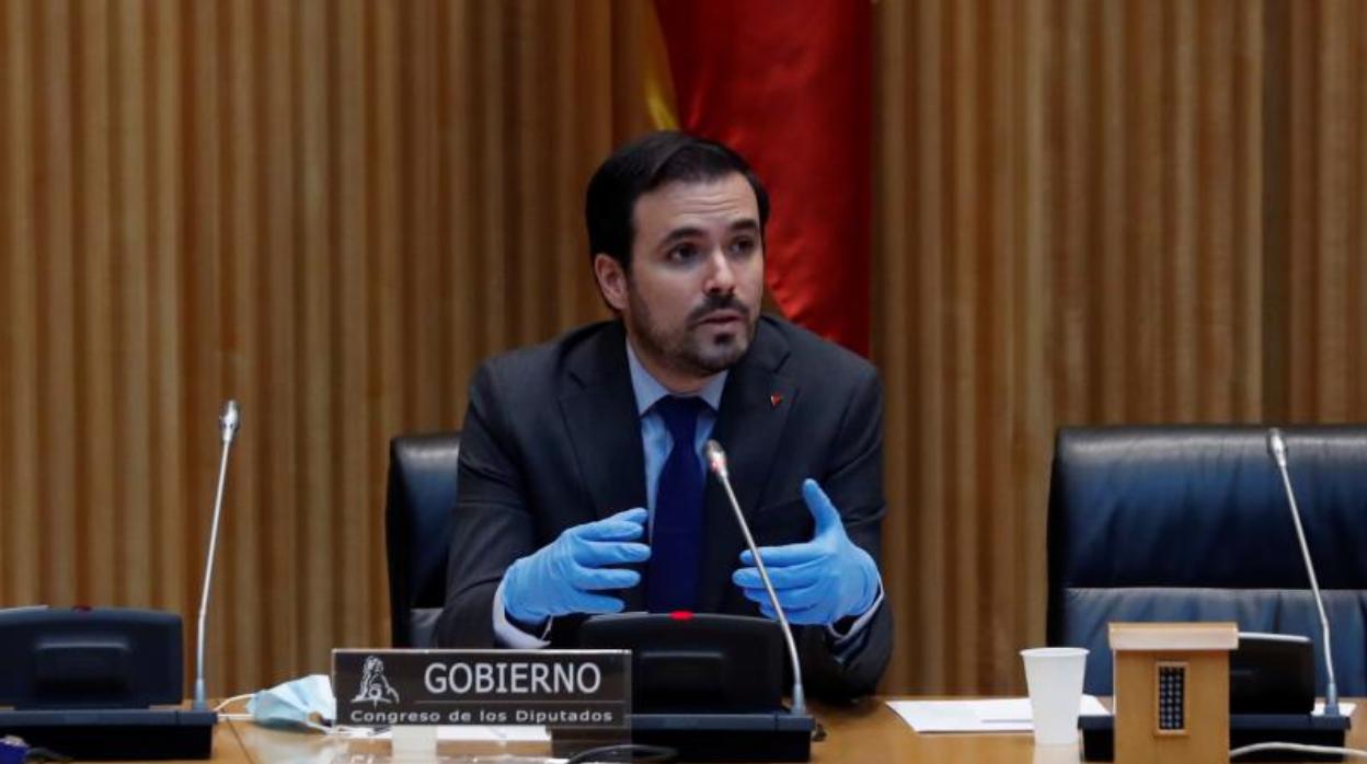 Alberto Garzón, ministro de Consumo, a principios de mayo en el Congreso de los Diputados