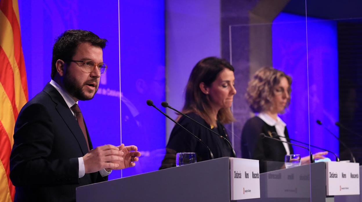 Rueda de prensencia celebrada este martes en el Palau de la Generalitat