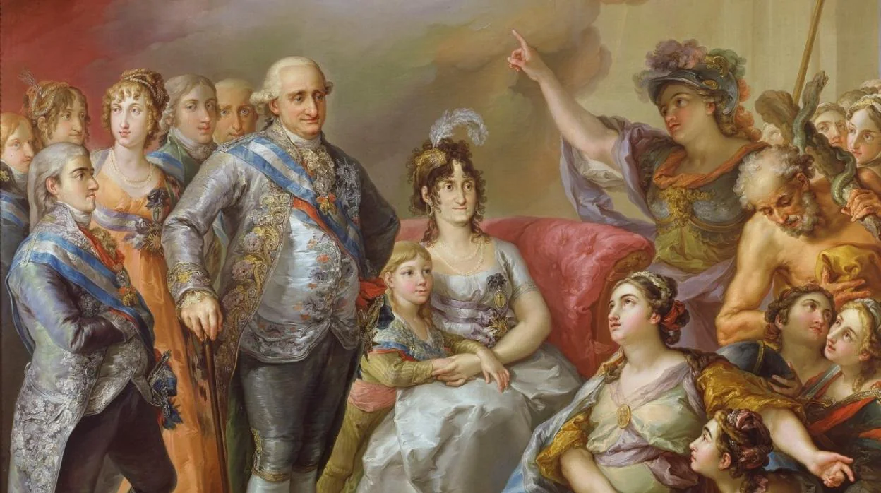Carlos IV y su familia, retratados por Vicente López Portaña