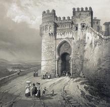 Puerta del Sol, por donde Gautier y Piot entraron en Toledo (Pérez de Villamil, colección de grabados AMT)