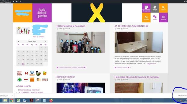 La Generalitat no sanciona a la escuela de Lérida que colgó un lazo amarillo en su web oficial