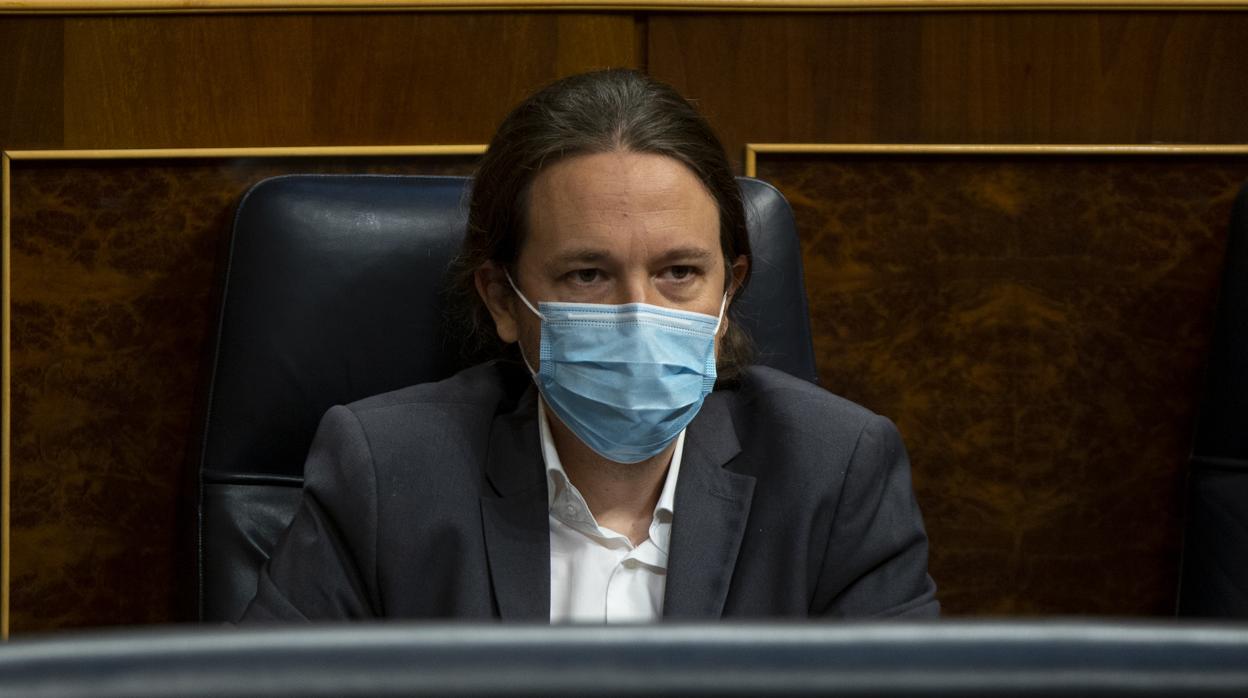 El vicepresidente segundo del Gobierno, Pablo Iglesias, en el Congreso de los Diputados