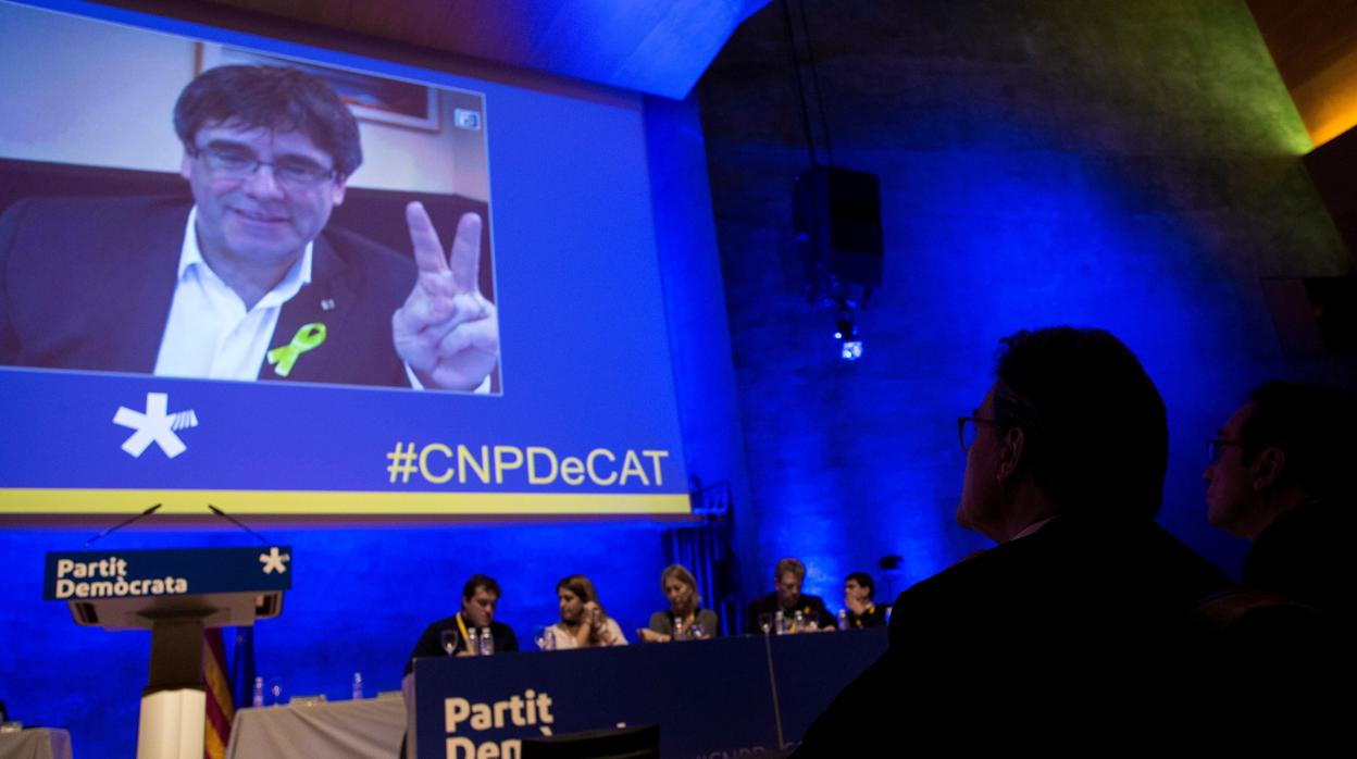 Puigdemont, en un acto del PDECat