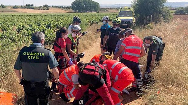 Heridos dos ciclistas al chocar en un camino en Mucientes (Valladolid)