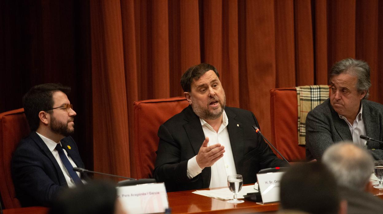 Junqueras y Aragonès, en el Parlament