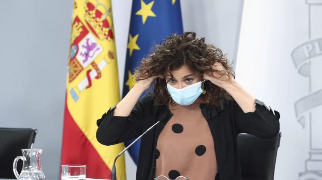 María Jesús Montero, portavoz del Gobierno, en la rueda de prensa posterior al Consejo de Ministros de este martes