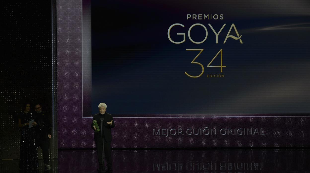 Imagen de Pedro Almodóvar en la gala de los Premiso Goya 2020