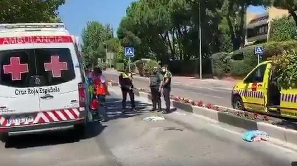 El lugar del atropello, en un paso de peatones de Majadahonda