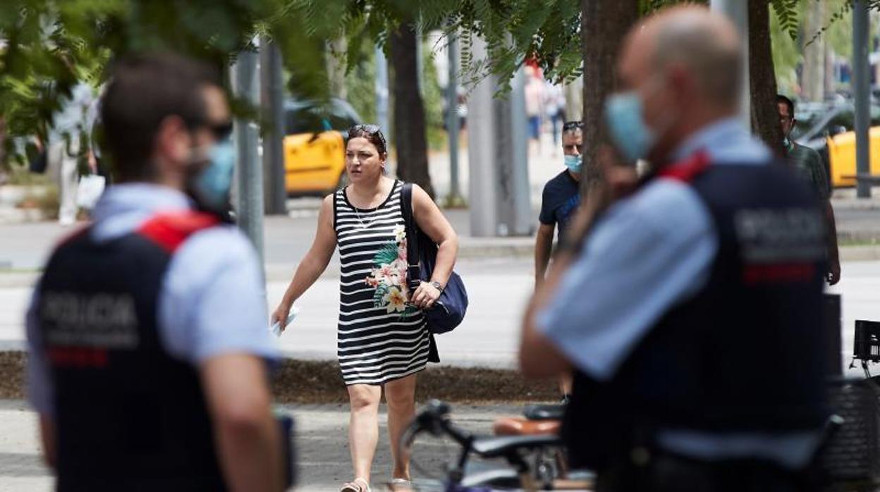 Una imagen del centro de Barcelona, en el primer día de obligatoriedad de llevar mascarillas