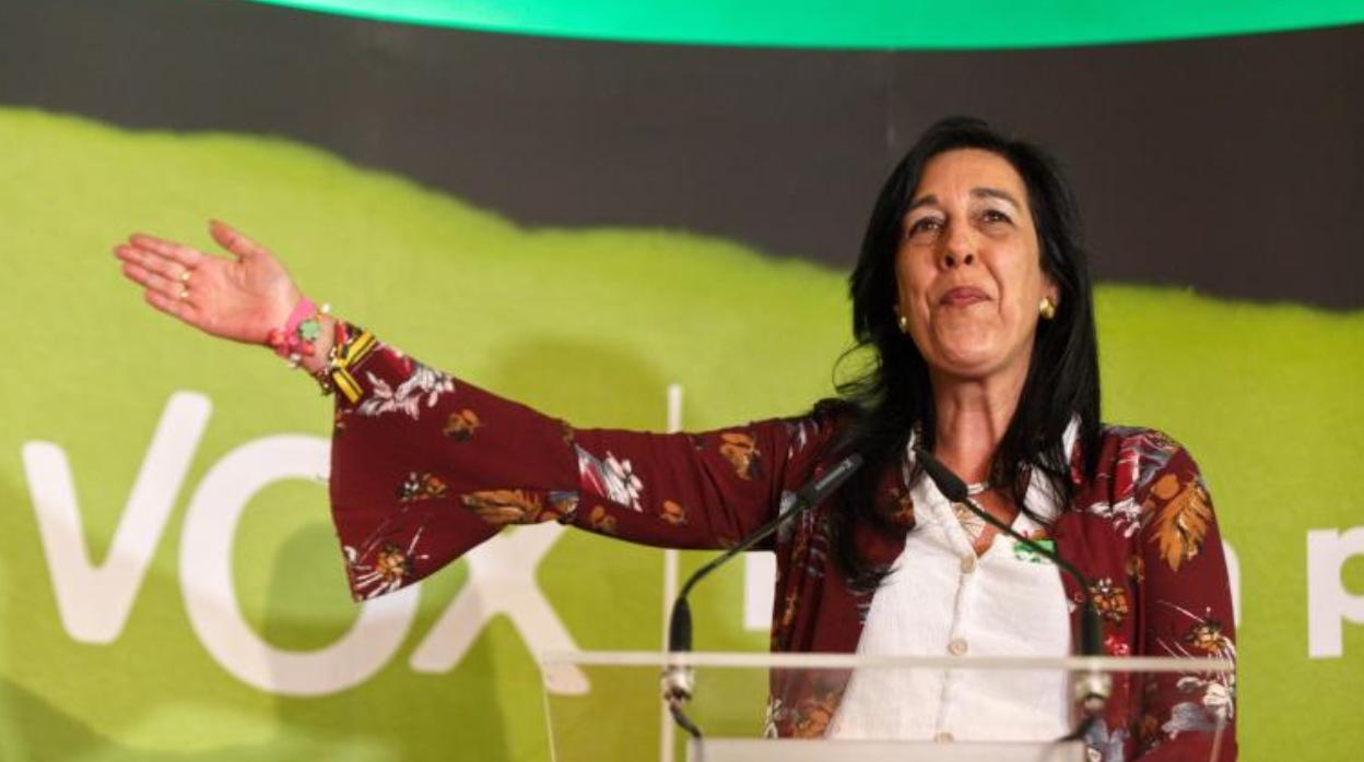 Amaya Martínez, en un mitin electoral