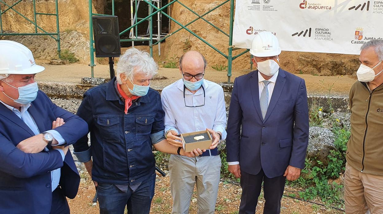 El consejero de Cultura y Turismo, Javier Ortega, este jueves en Atapuerca