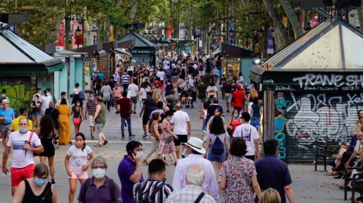 La Rambla, esta semana con decenas de paseantes