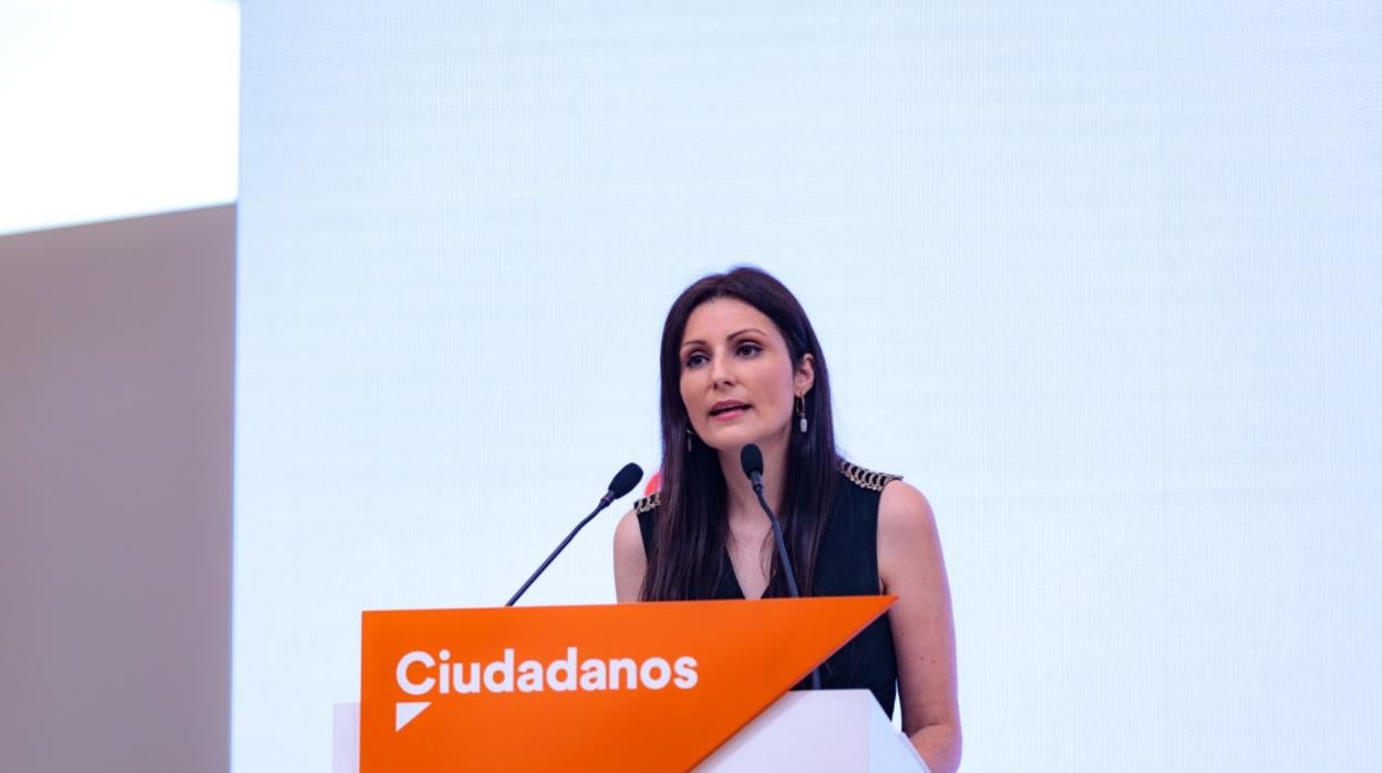 La portavoz adjunta de Cs, Lorena Roldán, en la sede del partido