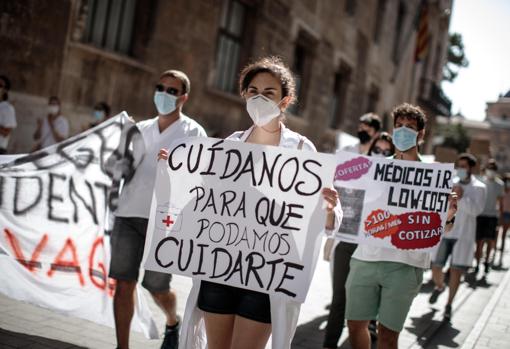 Imagen de una de las protestas de los mir en Valencia