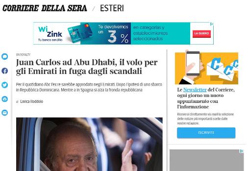 La prensa internacional se hace eco de la exclusiva de ABC sobre el primer destino del Rey Juan Carlos