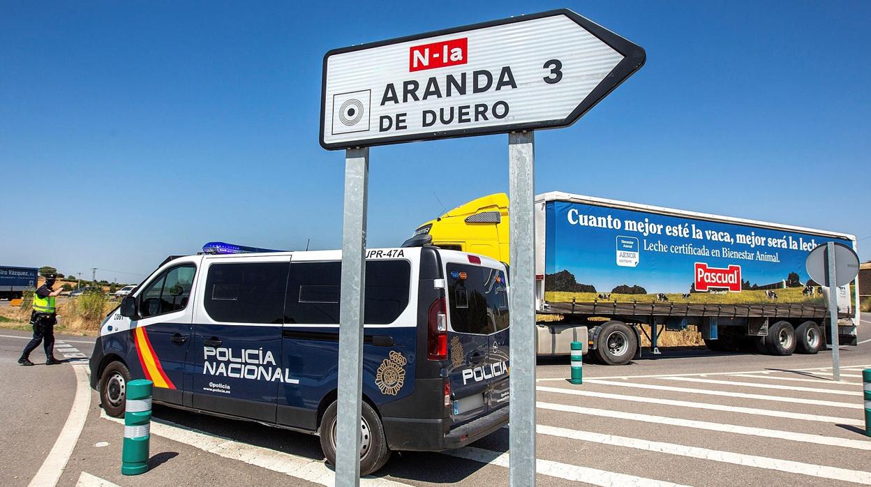 Controles de la Policía Nacional en Aranda de Duero