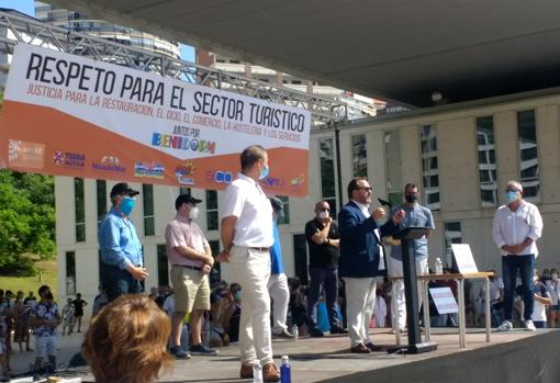 Imagen tomada durante la manifestación de este domingo en Benidorm