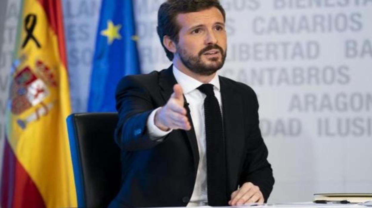 El presidente del PP, Pablo Casado