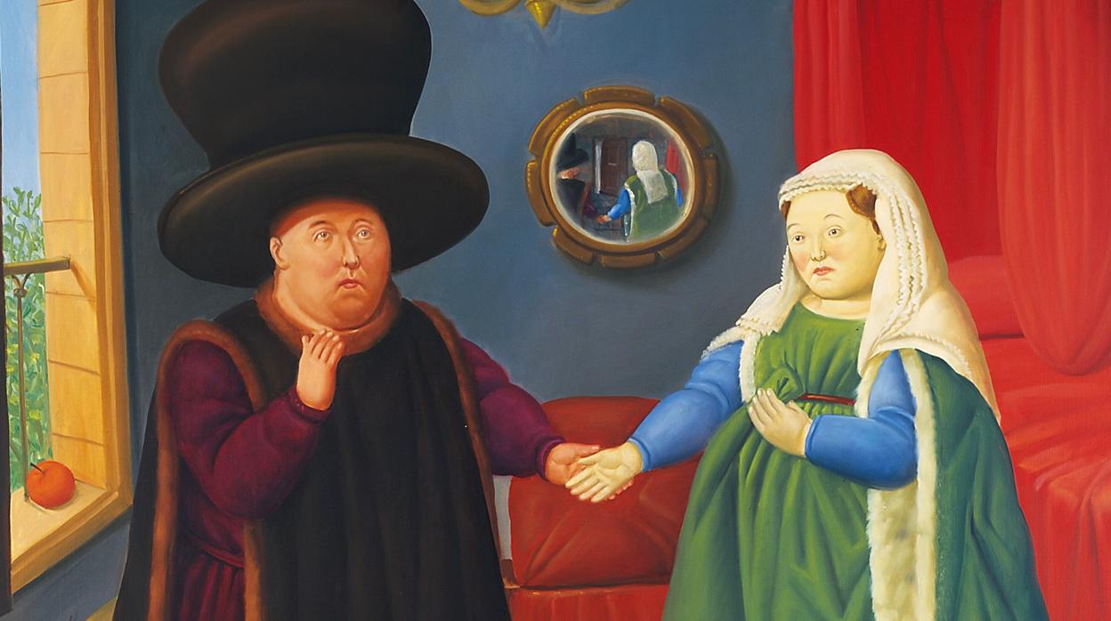 The Arnolfini según Van Eyck (2006), óleo sobre lienzo