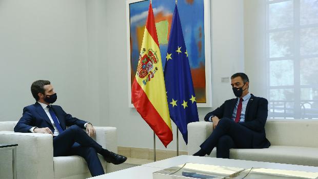 Pablo Casado choca con Sánchez en los Presupuestos por Podemos: «La pelota está en su tejado»