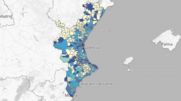 Mapa y listado de municipios con nuevos casos de coronavirus en la Comunidad Valenciana