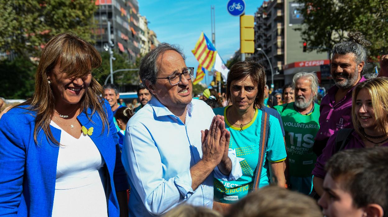 El presidente de la Generalitat, Quim Torra, en la Diada de 2019