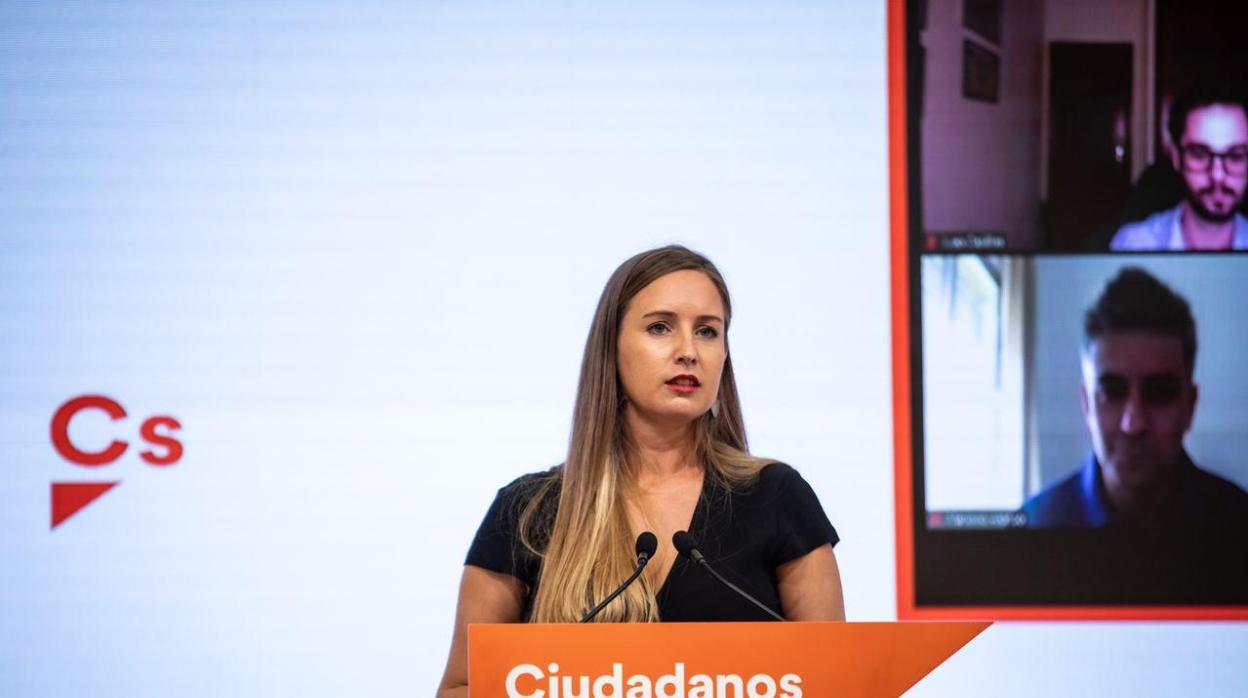 La portavoz de Ciudadanos, Melisa Rodríguez, tras el Comité Permanente del partido