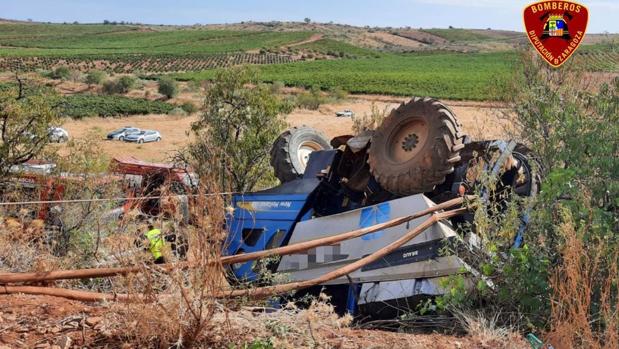 Un agricultor muere aplastado por una vendimiadora en Cariñena