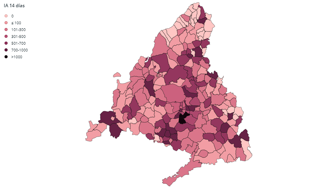 El avance del coronavirus en Madrid por barrios y municipios: la capital triplica la media de casos de España