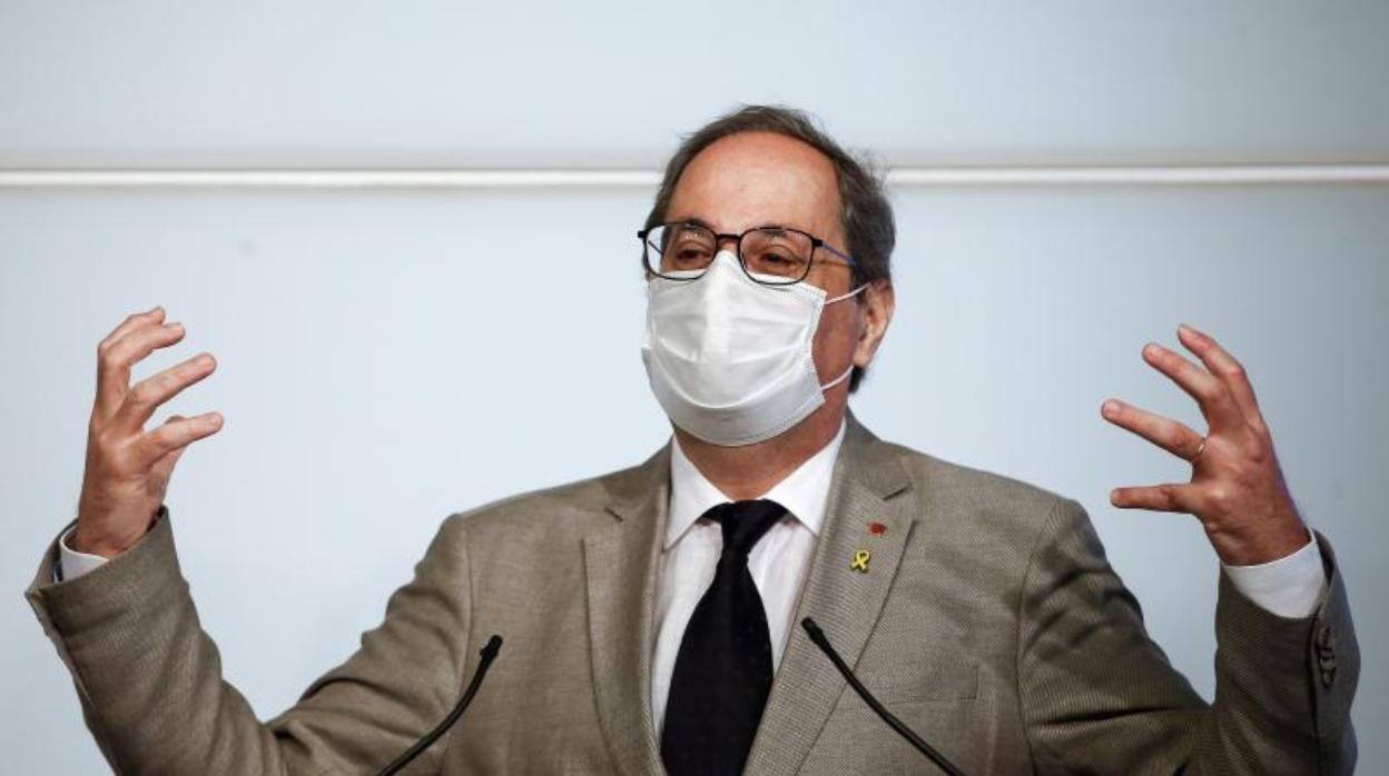 Torra, presidente de Cataluña, ayer