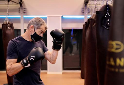 Toni Cantó, en la clase de boxeo este viernes