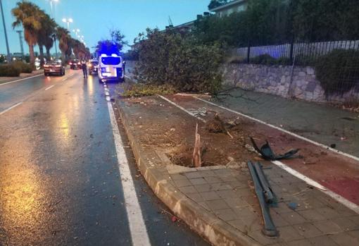 Imagen del lugar del accidente en Alicante