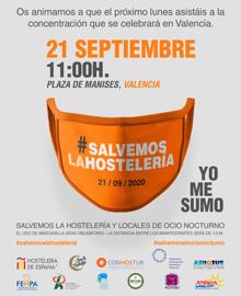 Cartel de la manifestación de este lunes en Valencia