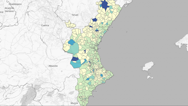 Así mata el coronavirus: mapa de los los municipios valencianos con mayor tasa de mortalidad