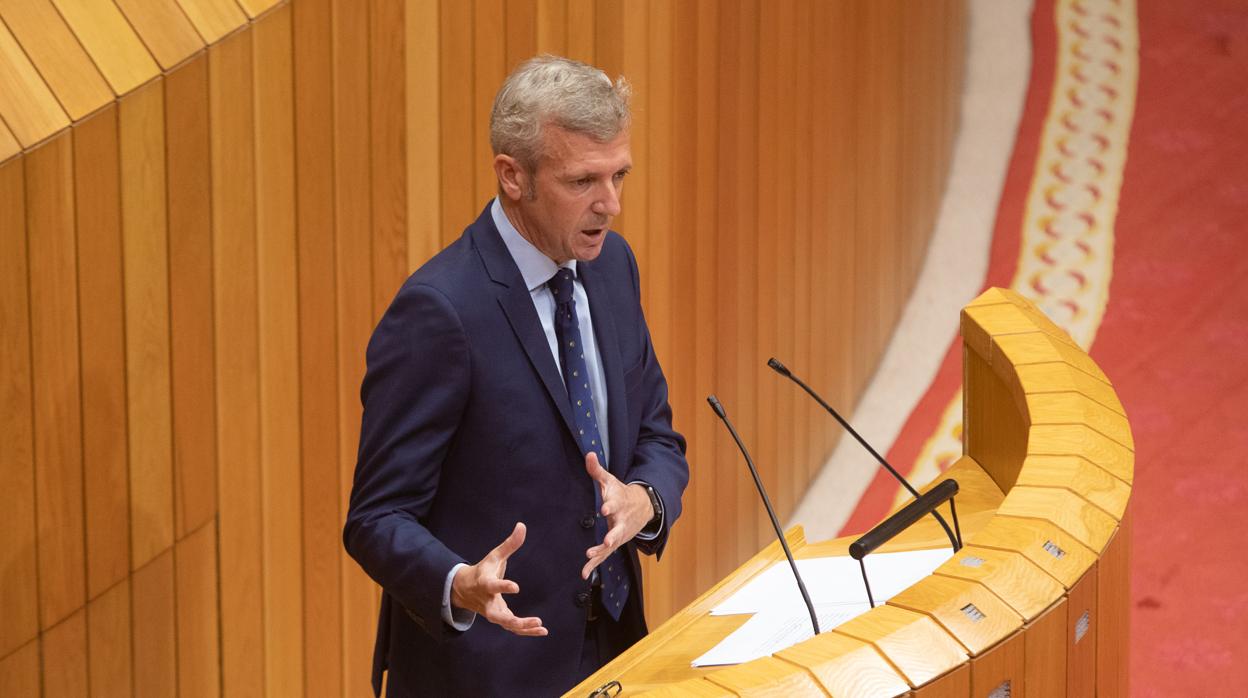 El vicepresidente Alfonso Rueda, este miércoles en el Parlamento